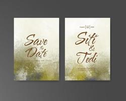 Wedding invitation with abstract watercolor background vector