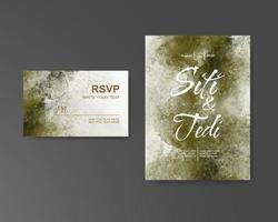 Wedding invitation with abstract watercolor background vector