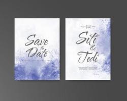 Wedding invitation with abstract watercolor background vector