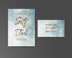 Wedding invitation with abstract watercolor background vector