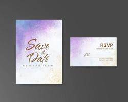 Wedding invitation with abstract watercolor background vector