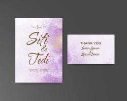 Wedding invitation with abstract watercolor background vector