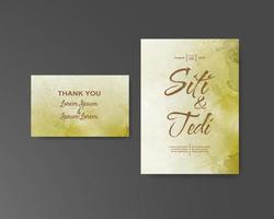 Wedding invitation with abstract watercolor background vector