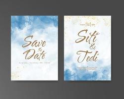 Wedding invitation with abstract watercolor background vector