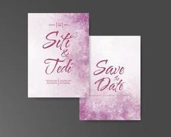 Wedding invitation with abstract watercolor background vector