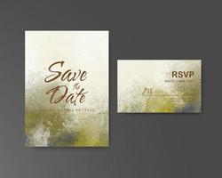 Wedding invitation with abstract watercolor background vector