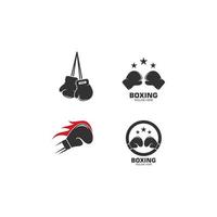 boxing gloves logo vector icon illustration