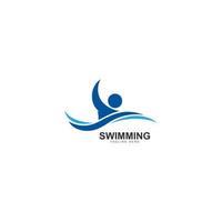 swimming logo vector icon illustration