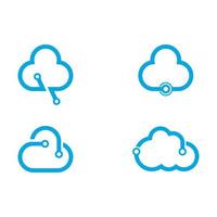 ilustración de plantilla de logotipo de tecnología de nube de vector