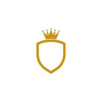 Crown with shield logo vector icon template