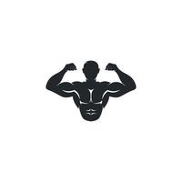 strong man vetor icon logo for fitness centre or bodybuilder concept illustration vector