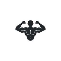 logotipo de icono vetor de hombre fuerte para gimnasio o ilustración de concepto de culturista vector