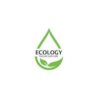 plantilla de logotipo de hoja de árbol ecológico vector