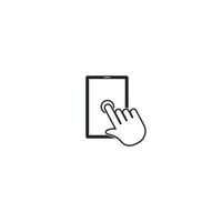 One hand click vector icon illustration