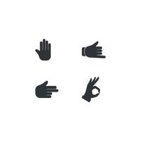 Hand gesture icon logo simple template vector