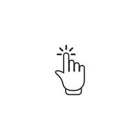 One hand click vector icon illustration