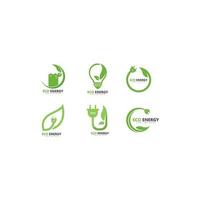Ilustración de icono de vector de plantilla de logotipo de energía ecológica