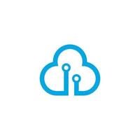 vector cloud technology logo template illustration