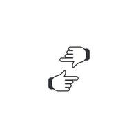 Hand gesture icon logo simple template vector