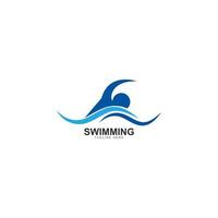 swimming logo vector icon illustration