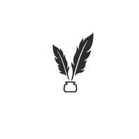 icono de vector de plantilla de logotipo de pluma pluma