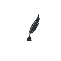 feather pen logo template vector icon