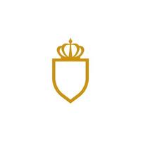 Crown with shield logo vector icon template