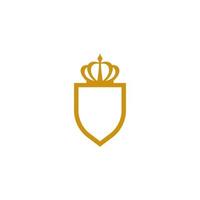 Crown with shield logo vector icon template