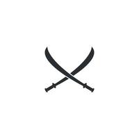 Set of swords logo template vector icon illustration