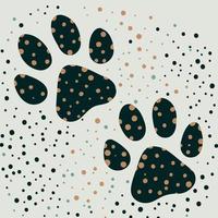 paw print of wild feline animal vector