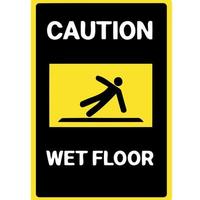 Caution wet floor warning sign vector