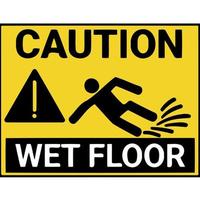 Caution wet floor warning sign vector