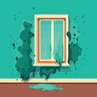 musty wall of contaminated room mold fungus vector