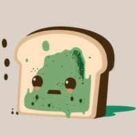 spoiled bread with mold fungus vector