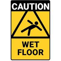 Caution wet floor warning sign vector