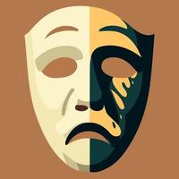 dramatic theater mask object vector