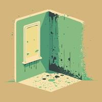 musty wall of contaminated room mold fungus vector