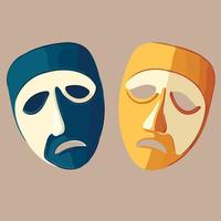 object dramatic theater masks vector