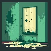 musty wall of contaminated room mold fungus vector