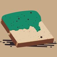 spoiled bread with mold fungus vector