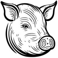 Pig farm animal farm mammal head vector