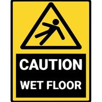 Caution wet floor warning sign vector