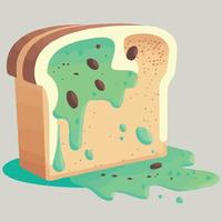 spoiled bread with mold fungus vector