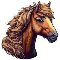 equine horse animal head vector