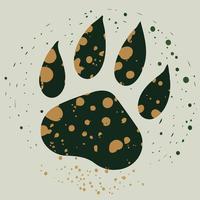 paw print of wild feline animal vector