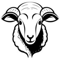 animal mamífero oveja cabeza vector