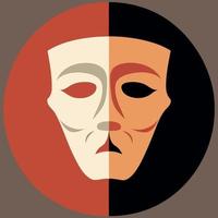 dramatic theater mask object vector