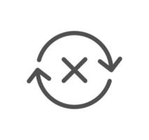 Reject related icon outline and linear vector. vector