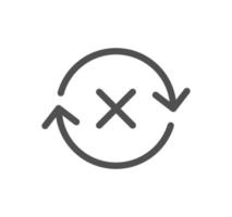 Reject related icon outline and linear vector. vector