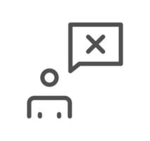 Reject related icon outline and linear vector. vector